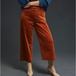 Maeve the colette cropped wide-leg corduroy pants, color-bronze